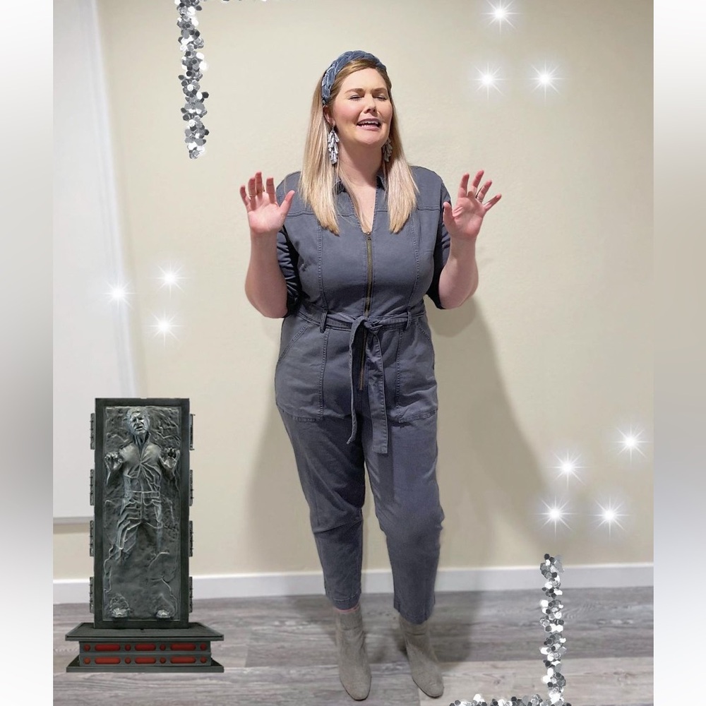 Grey long sleeve jumpsuit - Picture 3 of 8